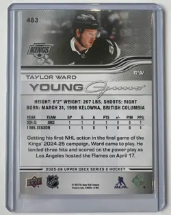 2025-26 Upper Deck Series 2 - Young Guns Taylor Ward #483 - Image 2