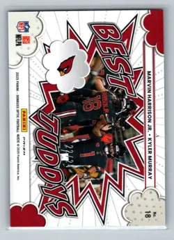 2025 Donruss Optic Best Tuddys Marvin Harrison Jr. Kyler Murray Dragon /24 - Image 2