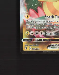Dracozolt VMAX 059/203 Evolving Skies Ultra Rare Holo Pokemon Card LP - Image 5