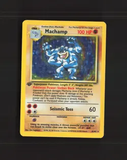 Machamp 8/102 WOTC Base Set First Edition Holo Rare Pokemon Card DMG - Image 1