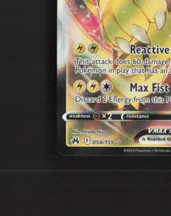 Zeraora VMAX 054/159 Crown Zenith Ultra Rare Holo Pokemon Card LP+ - Image 5