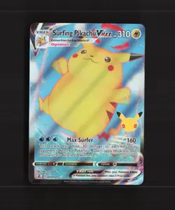 Surfing Pikachu VMAX 009/025 Celebrations Ultra Rare Holo Pokemon Card NM - Image 1