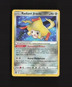 Radiant Jirachi 120/195 Silver Tempest Ultra Rare Holo Pokemon Card NM - Image 1