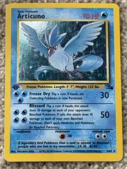 Pokemon TCG Articuno 2/62 Fossil 1st Edition Holo Card LP - Image 4