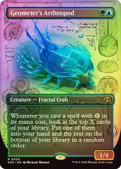 NM Borderless Foil Geometer's Arthropod, MTG, Secrets of Strixhaven, Magic, 300 - Image 1