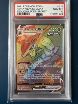 2021 POKEMON SWORD & SHIELD EVOLVING SKIES SECRET FULL ART/RAYQUAZA VMAX PSA 10 - Image 1
