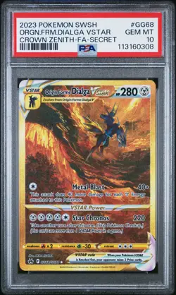 POKEMON SWORD & SHIELD CROWN ZENITH FULL ART/ORIGIN FORME DIALGA VSTAR PSA 10 - Image 1