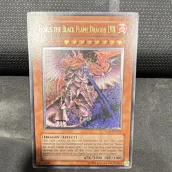 Ultimate Rare YuGiOh Horus the Black Flame Dragon LV8 SOD-EN008 *HEAVY STAMPING” - Image 1
