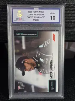 Lewis Hamilton - Topps Now F1 2021 #024 Most 2nd Place Formula One - Graded Slab - Image 1