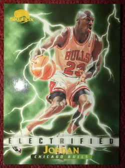 1995-96 SkyBox Premium #278 Michael Jordan Card Chicago Bulls-Electrified-MINT - Image 2