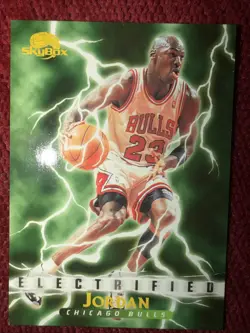 1995-96 SkyBox Premium #278 Michael Jordan Card Chicago Bulls-Electrified-MINT - Image 5