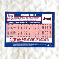 2019 Topps 35th Anniversary Austin Riley - Nice Rookie CARD # 84 29 NRMNT/MINT - Image 4