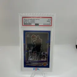 Panini 2020-21 Donruss Optic LeBron James #13 Blue Velocity Prizm Lakers PSA 9 - Image 1