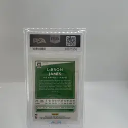 Panini 2020-21 Donruss Optic LeBron James #13 Blue Velocity Prizm Lakers PSA 9 - Image 2