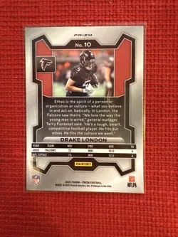 2023 Panini Prizm - Black and White Checker Prizm #10 Drake London - Image 2