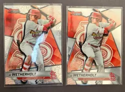 2025 Bowman’s Best JJ Wetherholt Lazer /350 & Base RC. Cardinals Prospect! Mint! - Image 1