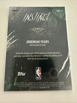 2025-26 Topps Chrome Instinct Rookie Refractor Jeremiah Fears INS-17 SP MINT 🔥 - Image 5