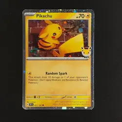 Pikachu 051/162 Stamped Pokemon Day Promo - Cosmos Holo - NM - Image 1