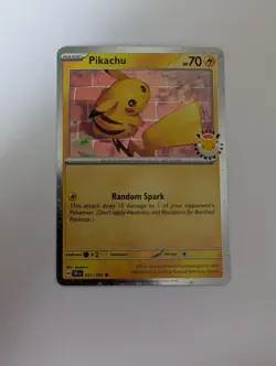 Pikachu 051/162 Stamped Pokemon Day Promo - Cosmos Holo with Swirl and Coin - Image 1