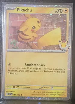 Pikachu 051/162 Stamped Pokemon Day Promo - Cosmos Holo Pokemon Card - Image 1