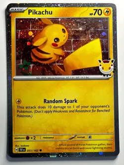 Pikachu 051/162 Stamped Pokemon Day Promo Cosmos Holo 30th Anniversary Pokemon - Image 1