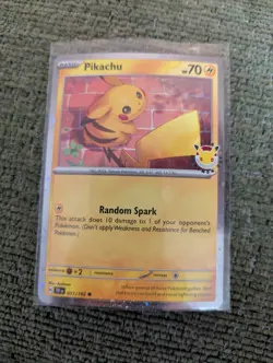Pikachu 051/162 Pokemon Day 30th Anniversary Stamped Promo TCG Cosmo Holo - Image 1