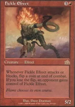 MTG magic cards 1x Fickle Efreet Prophecy Light Play, English - Image 1