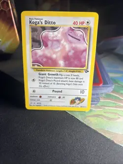 Pokemon TCG Koga's Ditto Holo Unlimited Rare Card 10/132 Gym Challenge LP - Image 1