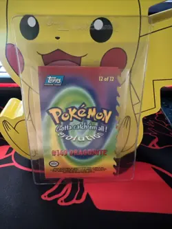 1999 Topps Pokemon #149 Dragonite Die Cut Blue Logo 12+ Black Regular Card - Image 2