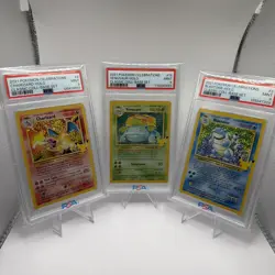 PSA 9 Pokemon Card Lot Celebrations Charizard, Blastoise & Venusaur Starters Set - Image 1