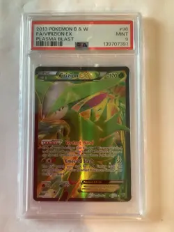 Pokemon Card Virizion EX PSA 9 Full Art 96/101 Black & White Plasma Blast - Image 1