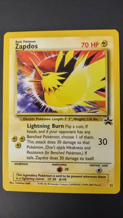 Zapdos Black Star Promo #23 Pokemon Card 2000 Near Mint - Image 2