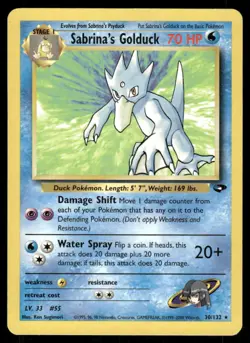 Pokemon Cards Sabrina's Golduck 30/132 Unlimited Gym Challenge Rare LP - Image 1
