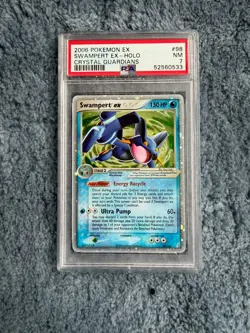 2006 POKEMON EX CRYSTAL GUARDIANS #98 SWAMPERT EX-HOLO PSA 7 - Image 1