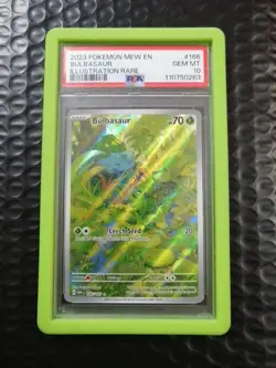 PSA 10 GEM MINT 2023 POKEMON MEW EN-151 BULBASAUR 166/165 ILLUSTRATION RARE 🔥🔥 - Image 1