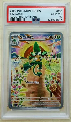 2025 POKEMON BLK EN-BLACK BOLT ILLUSTRATION RARE #090 SIMISAGE PSA 10 [POP 71] - Image 1