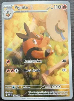 Pignite 097/086 Pokemon TCG Scarlet & Violet White Flare Holo MINT NM - Image 1