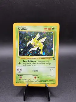 Pokemon Scyther Base Set 2 Holo MP - Image 1