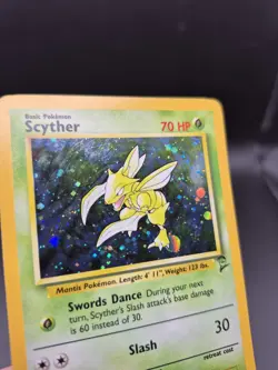 Pokemon Scyther Base Set 2 Holo MP - Image 3