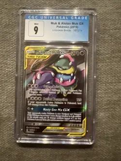 Muk & Alolan Muk GX 197/214 Unbroken Bonds Pokemon TCG CGC Mint 9 - Image 1