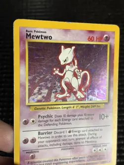 Pokemon Mewtwo 10/102 Base Set Holo Rare WOTC 1999 - Image 3