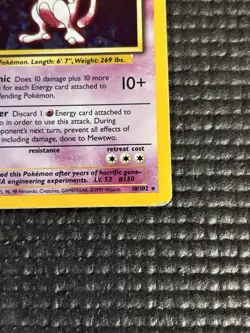 Pokemon Mewtwo 10/102 Base Set Holo Rare WOTC 1999 - Image 5