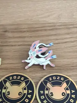 Pokemon TCG 29 Coin Assortment & 3 Pin Lot Lucario Charizard Pikachu Pokemon Day - Image 5