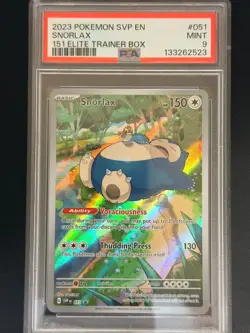 2023 POKEMON SVP EN-SV BLACK STAR PROMO 151 ELITE TRAINER BOX SNORLAX PSA 9 - Image 1