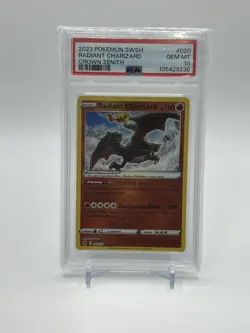2023 POKEMON SWORD AND SHIELD CROWN ZENITH #020 RADIANT CHARIZARD PSA 10 - Image 1
