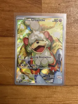 Hisuian Growlithe 181/167 NM/M - Twilight Masquerade Illustration Rare Pokemon - Image 1