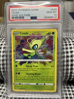 2020 Celebi Holo Pokemon SWSH Vivid Voltage 009/185 PSA 10 Gem Mint Amazing Rare - Image 1