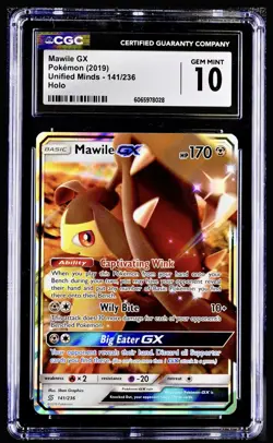 Pokemon 2019 Unified Minds Mawile GX Holo 141/236 CGC 10 MINT LOW POP - Image 1