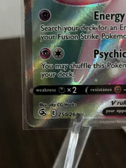 Pokemon Mew V Ultra Rare Full Art Holo Swsh08 Fusion Strike 250/264 - Image 4