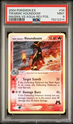 2004 POKEMON EX TEAM MAGMA VS TEAM AQUA TEAM MAGMA'S HOUNDOOM-REVERSE FOIL PSA 9 - Image 1